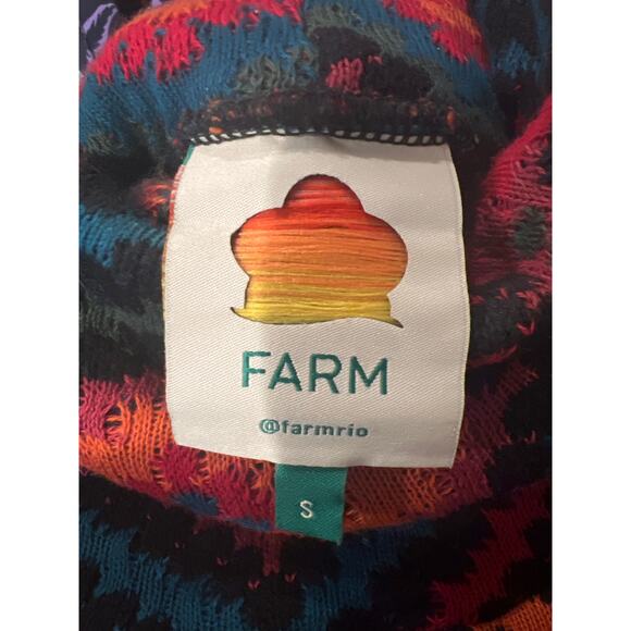 Farm Rio Rauti Beaded Sweater Small Turtleneck Aztec Knit Tassel Multicolor Top - Picture 11 of 11